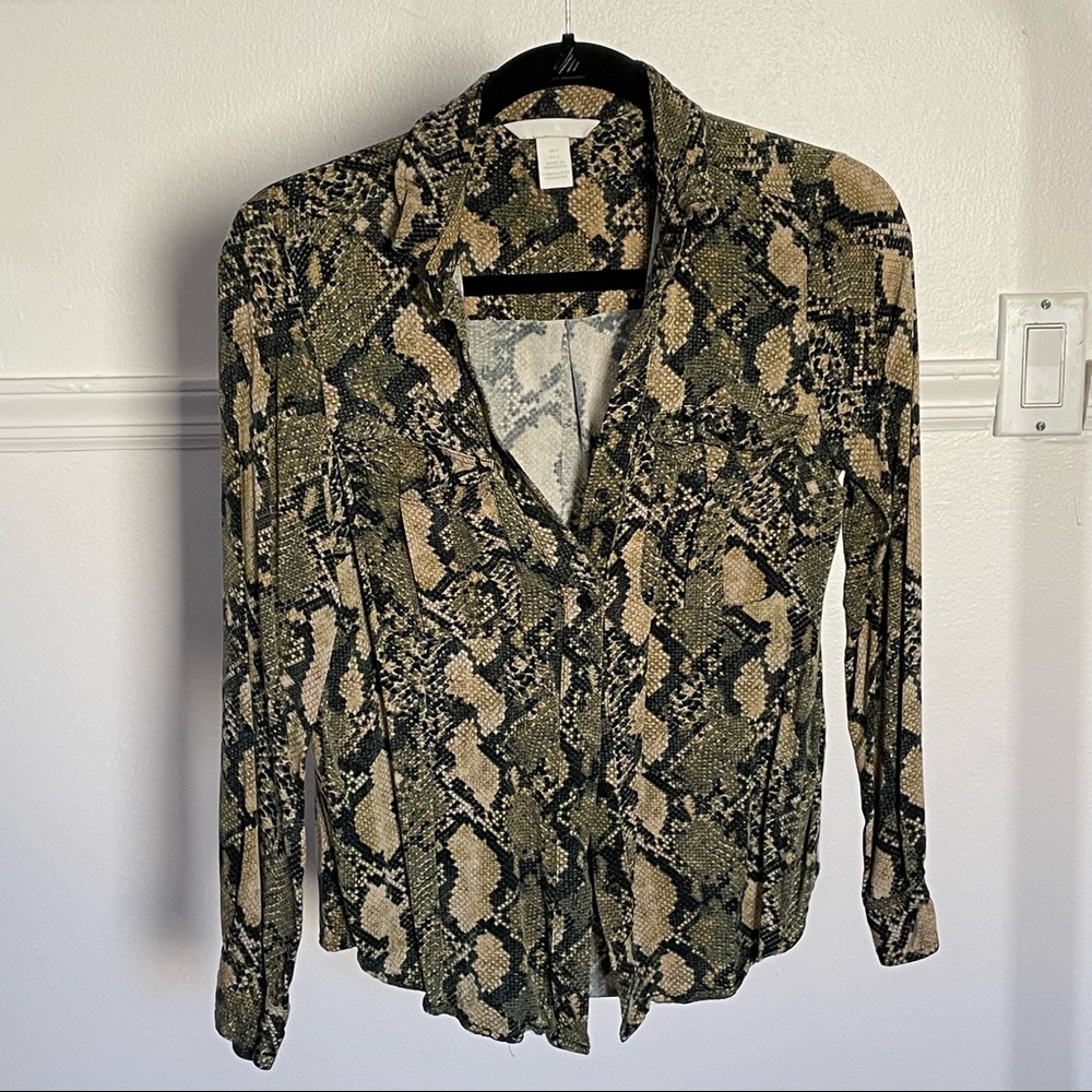 Snakeprint Button Down
